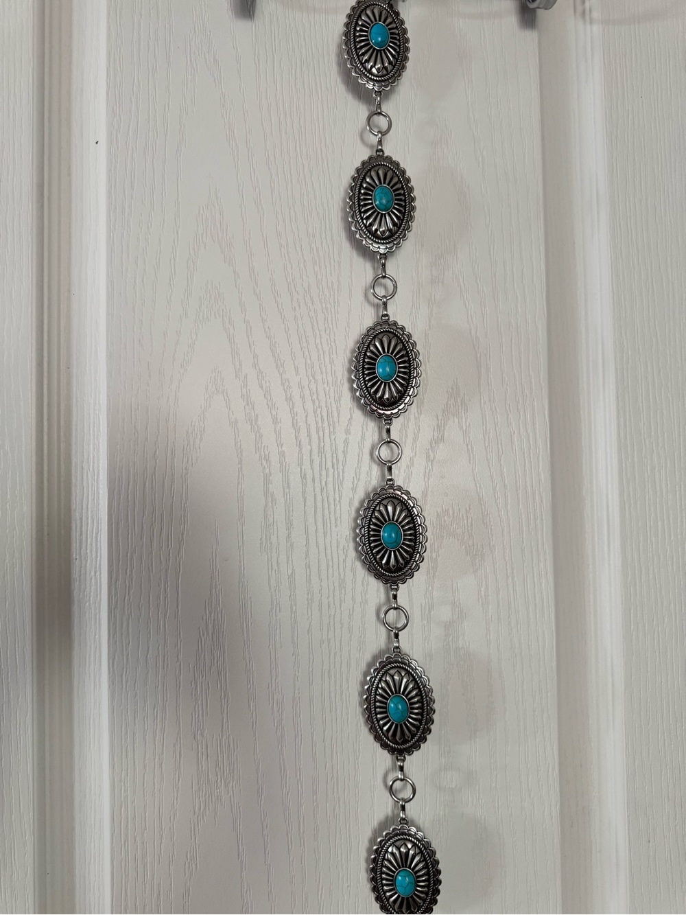 Ariat Silver Concho Belt with Turquoise Accents - Picture 2 of 3